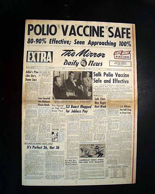 Salk's polio vaccine is a success... - RareNewspapers.com