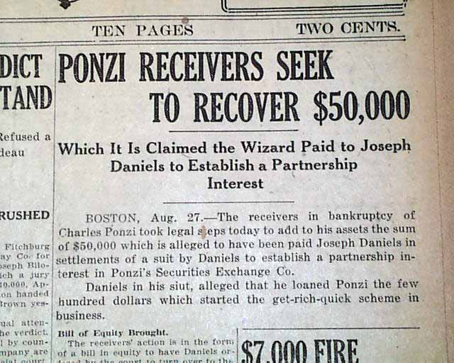 Charles Ponzi... Wall Street swindler... - RareNewspapers.com