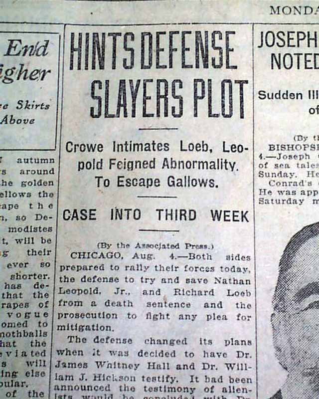 Leopold - Loeb case... Bobby Franks murder...