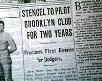 Casey Stengel becomes Dodgers manager...