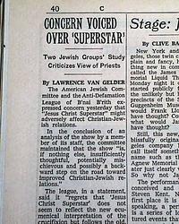 1971 "Jesus Christ Superstar" Broadway show backlash...