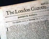 Genuine London Gazette newspaper from 1701...