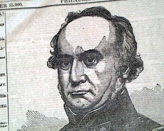 Large front page portrait of General Halleck...