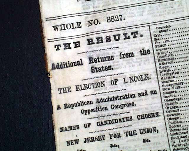 Lincoln's first election as President...