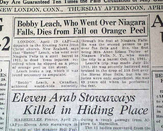 Daredevil Bobby Leach.. Niagara Falls fame...