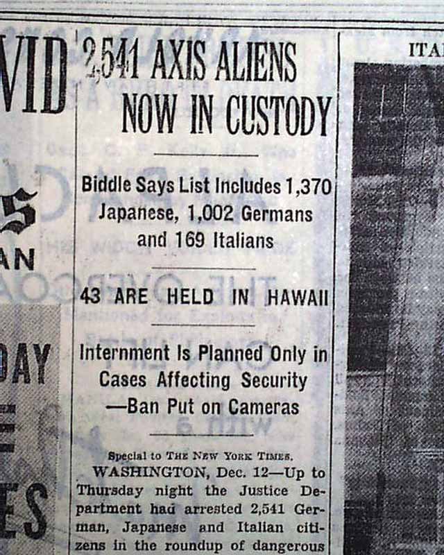 Internment of the Japanese and others...