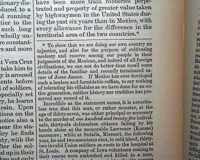 Many prints of Monterey, California... Career of Jesse James...