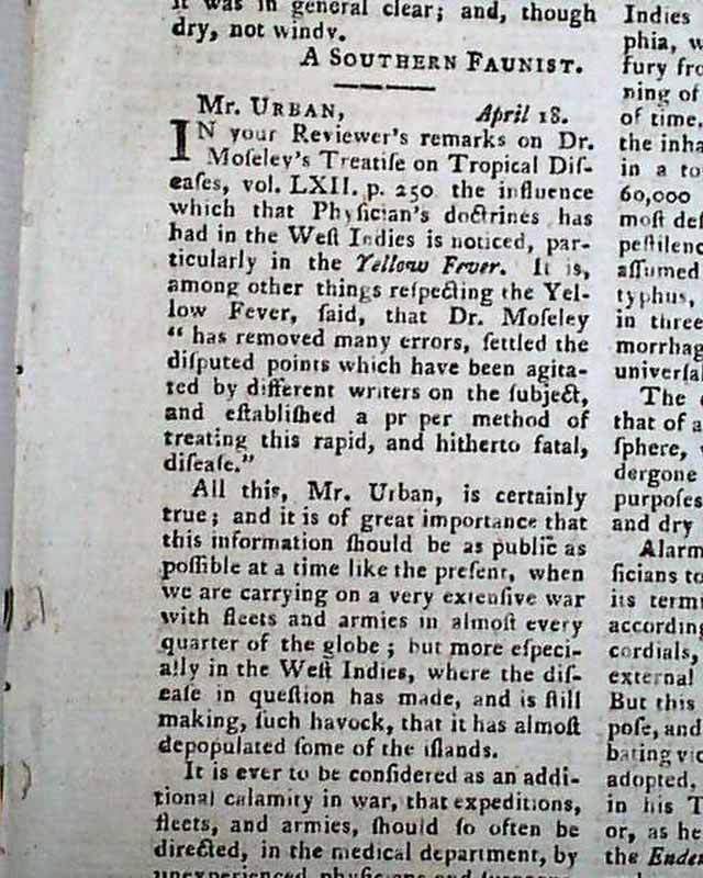 The historic Yellow Fever epidemic in Philadelphia, Pennsylvania...