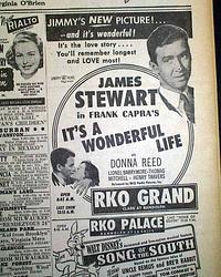 Premier ad & review - "It's a Wonderful Life"... W.C. Fields death in 1946....