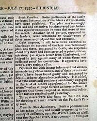 Additional details - the Denmark Vesey slave revolt...  Projected population growth of slaves....