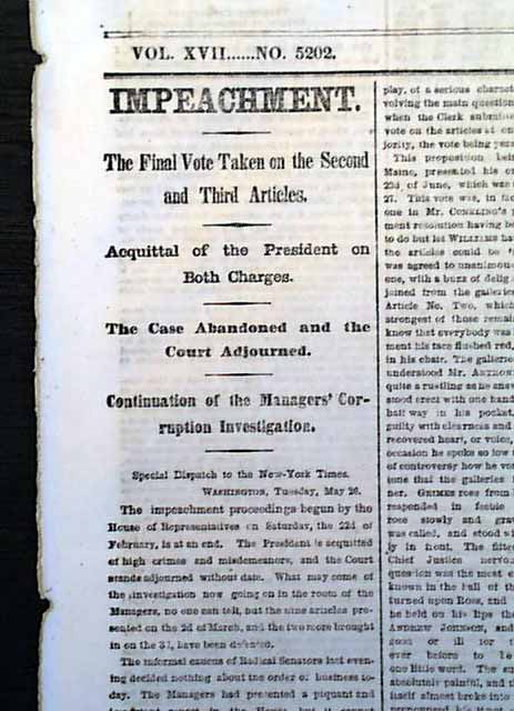 Andrew Johnson Impeachment...