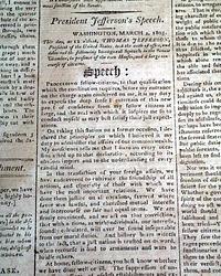 Thomas Jefferson's inaugural address...