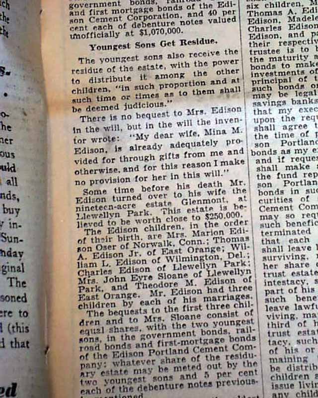 Thomas Edison s Last Will And Testament RareNewspapers thomas-edison-s-last-will-and-testament-rarenewspapers