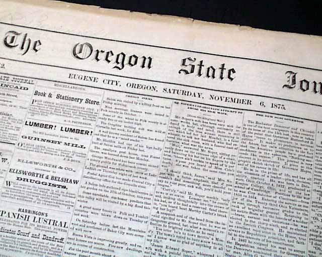 Early newspaper from Oregon...