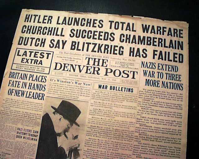 1940 Winston Churchill becomes PM... - RareNewspapers.com