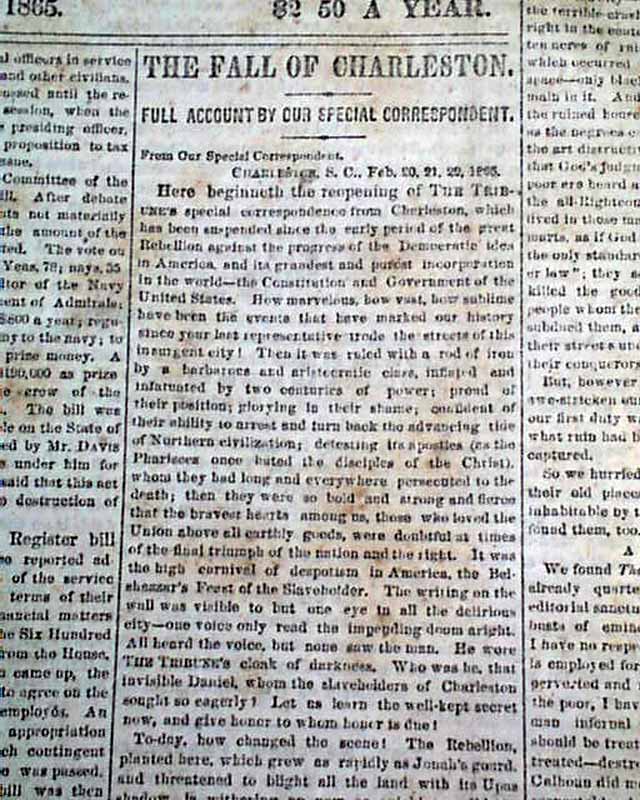On the fall of Charleston & Wilmington...