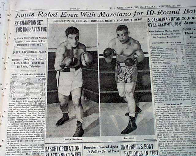 1951 Rocky Marciano defeats Joe Louis 