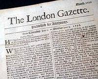 Genuine London Gazette newspaper from 1676...
