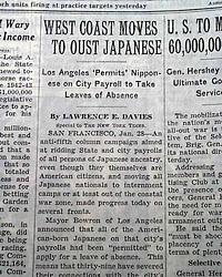 Internment of Japanese-Americans in early 1942...