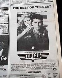 Review & premiere of "Top Gun", in a Los Angeles newspaper...