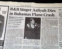Aaliyah killed in a 2001 airplane crash...
