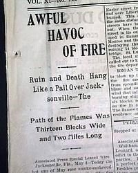 1901 Jacksonville, Florida fire disaster...