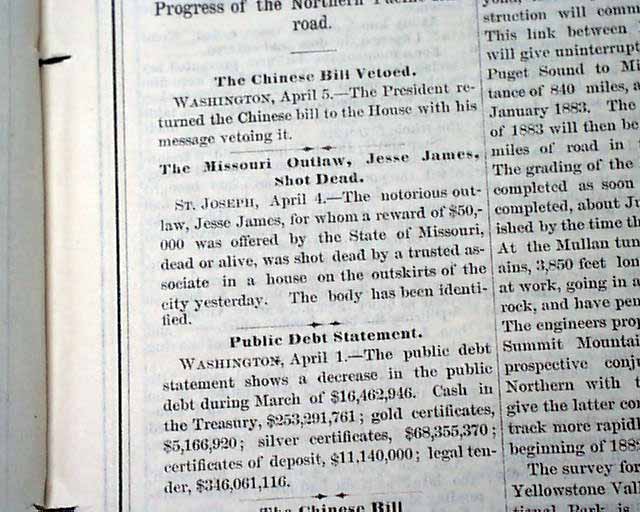 Death of Jesse James...