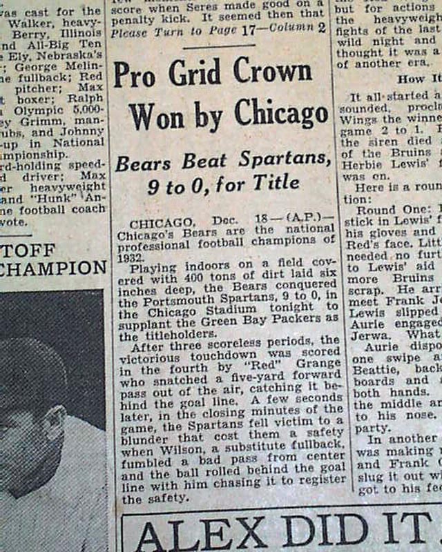 Bears History: The 1932 Playoff Game between the Bears and