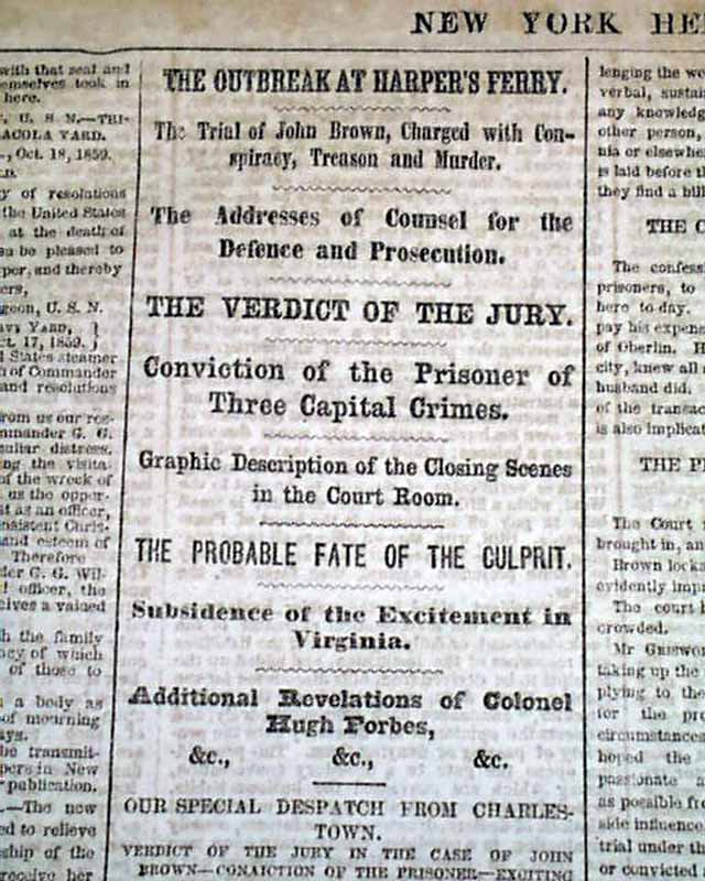Much on the trial & verdict of John Brown...   Map of the Arctic...