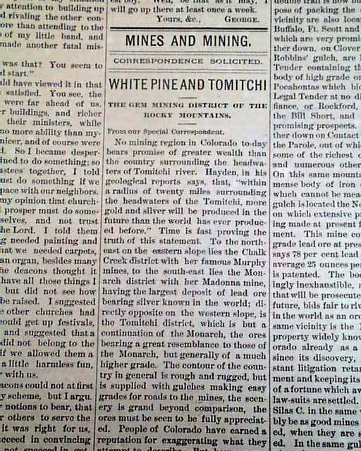 The second issue published... Early Gunnison, Colorado newspaper