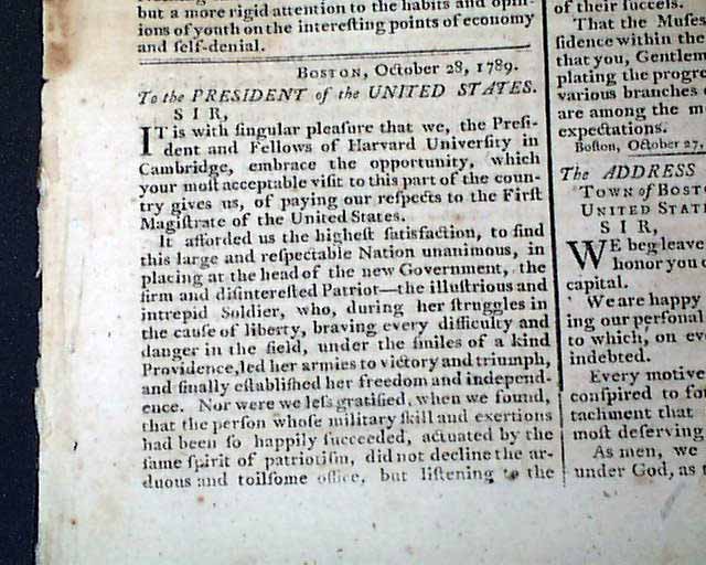 Washington's visit to Boston...