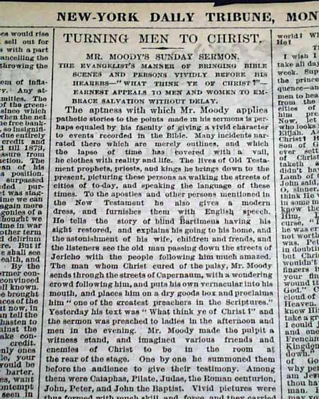 Evangelist Dwight L. Moody 1876 sermon...