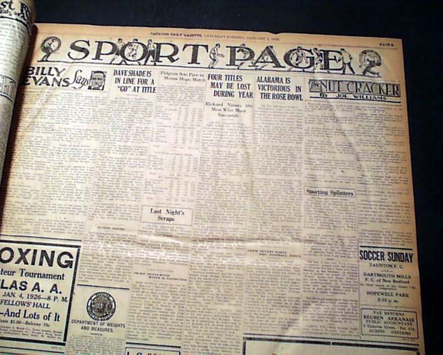 Alabama rose bowl in 1926 rarenewspapers