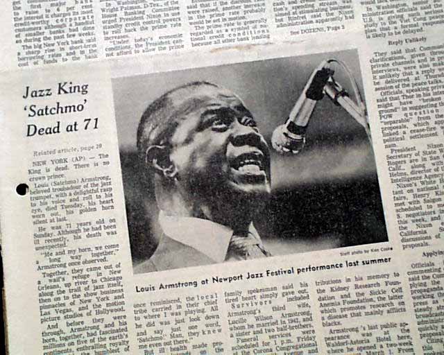 Satchmo - Louis Armstrong&#39;s death report... - www.paulmartinsmith.com
