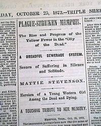 1873 yellow fever epidemic outbreak in the Mississippi Valley...