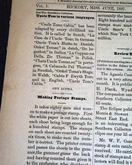 1887 Hickory, Mississippi...