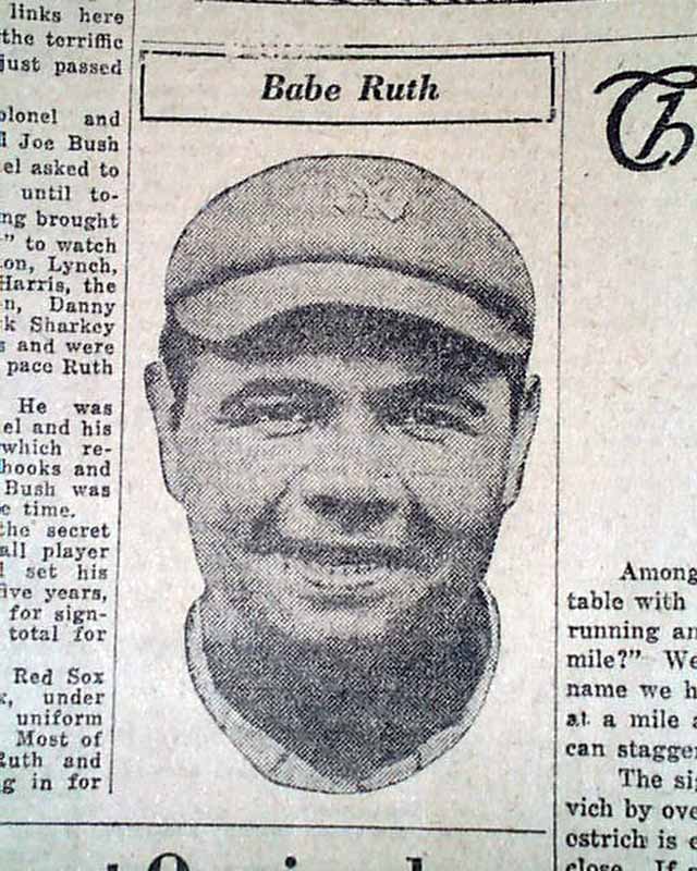 Babe Ruth signs New York Yankees contract... - RareNewspapers.com