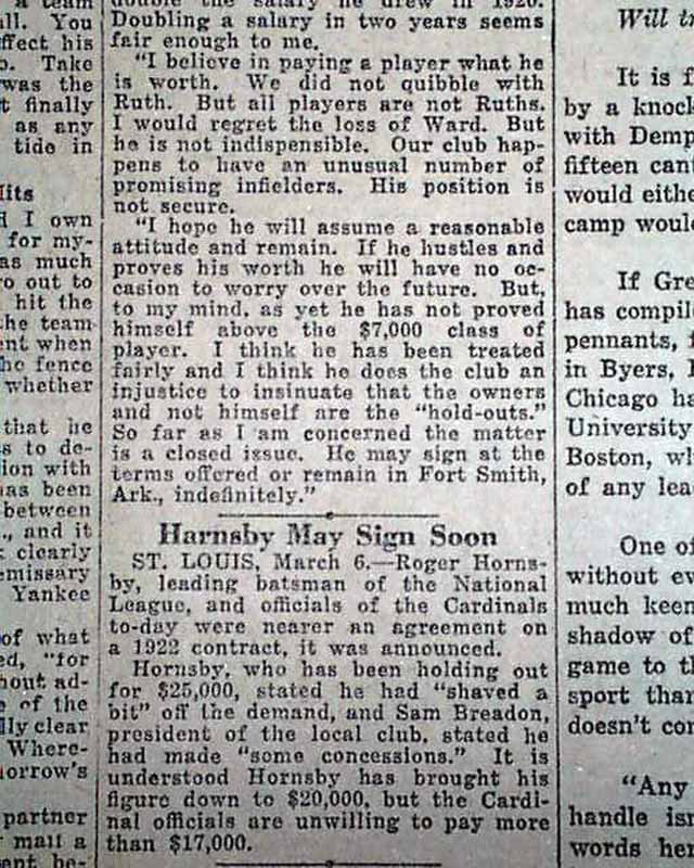 Babe Ruth signs New York Yankees contract... - RareNewspapers.com