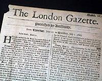 Original London Gazette newspaper from 1667...