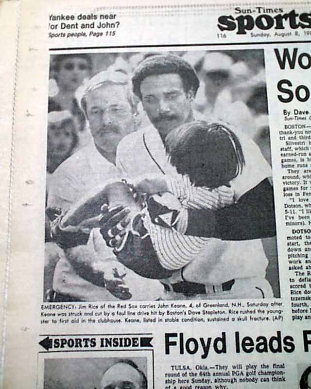 1982 Jim Rice saves boy from foul ball skull fracture...