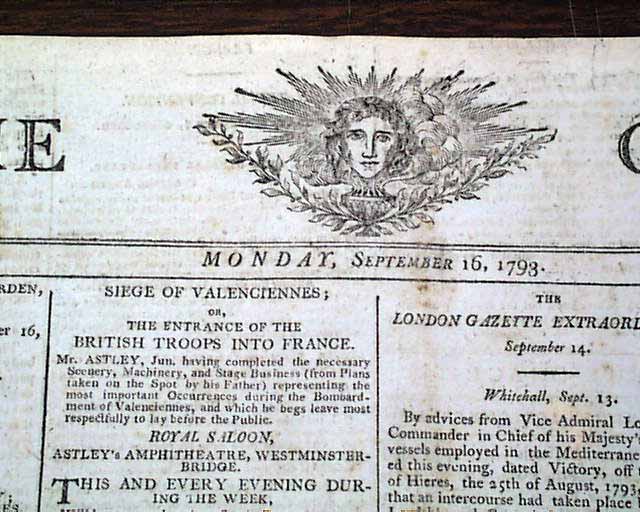 Admiral Hood and Toulon in a 1793 newspaper...