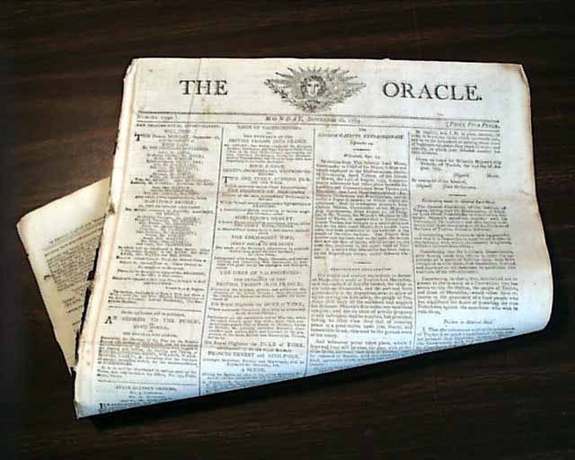 Admiral Hood and Toulon in a 1793 newspaper...