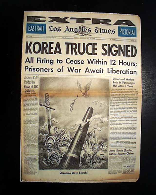 Displayable issue on the end of the Korean War... - RareNewspapers.com