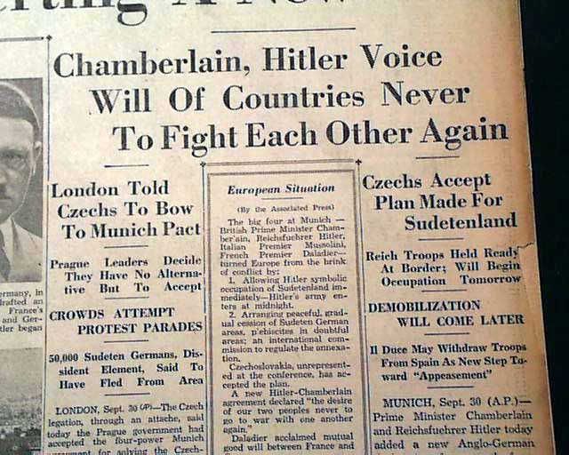 Munich Agreement of 1938... - RareNewspapers.com