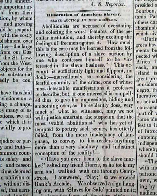 Very descriptive of a New Orleans slave auction...   Early on the Mormons in Utah...