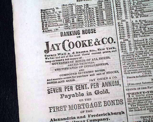 Jay Cooke ad from 1866...  Financier of the Civil War...  