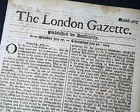 Genuine London Gazette newspaper from 1674...