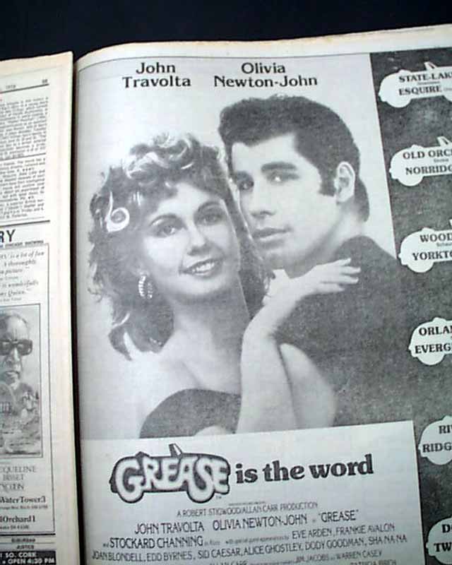 Premieres of the films "Grease" & "Jaws 2"...