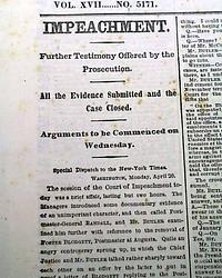 Much on Andrew Johnson's impeachment trial...