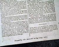 Genuine London Gazette newspaper from 1671...